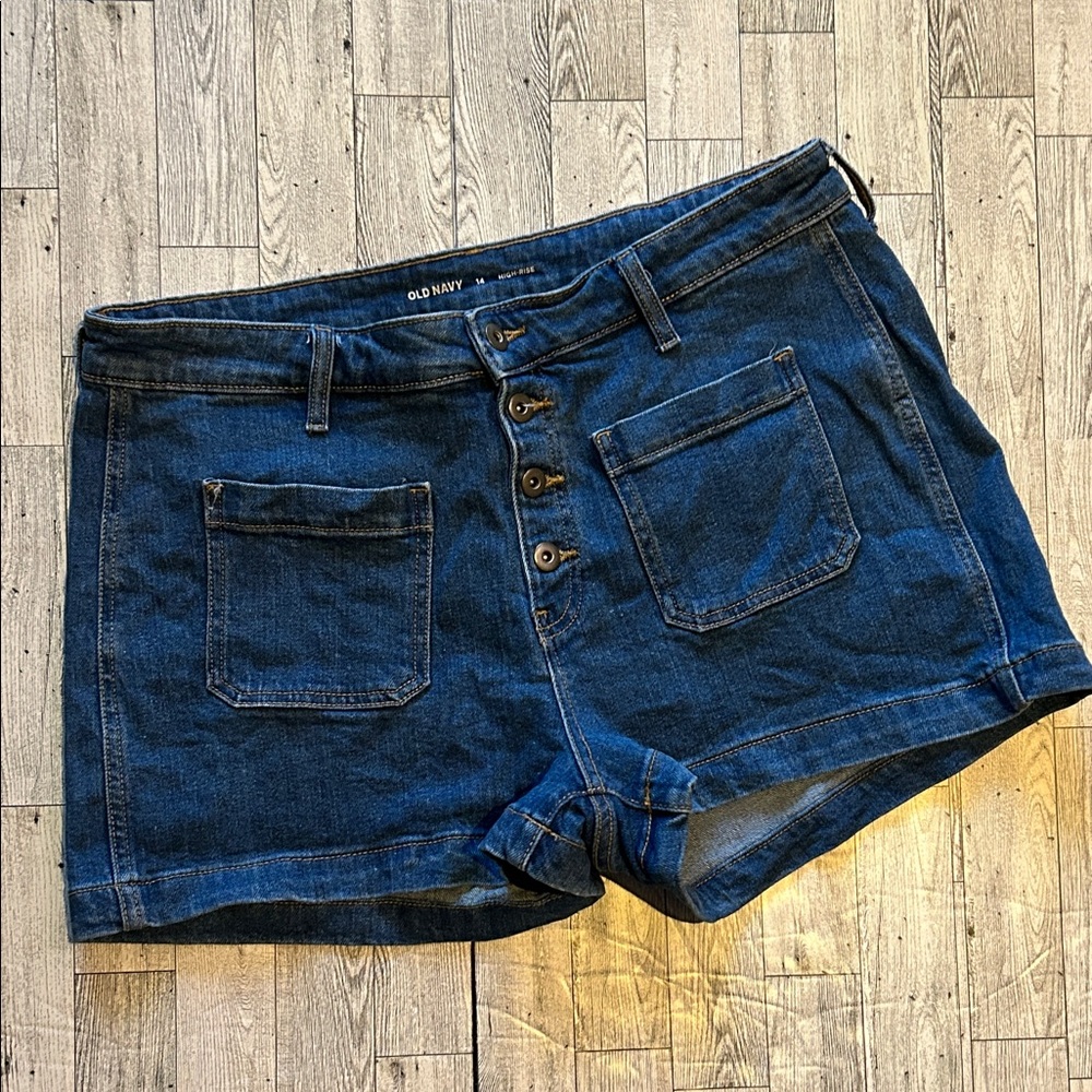 Old Navy high rise jean trouser Shorts size 14